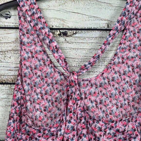 J.Crew Pink Blue Floral Sleeveless Blouse (12) - Picture 4 of 7